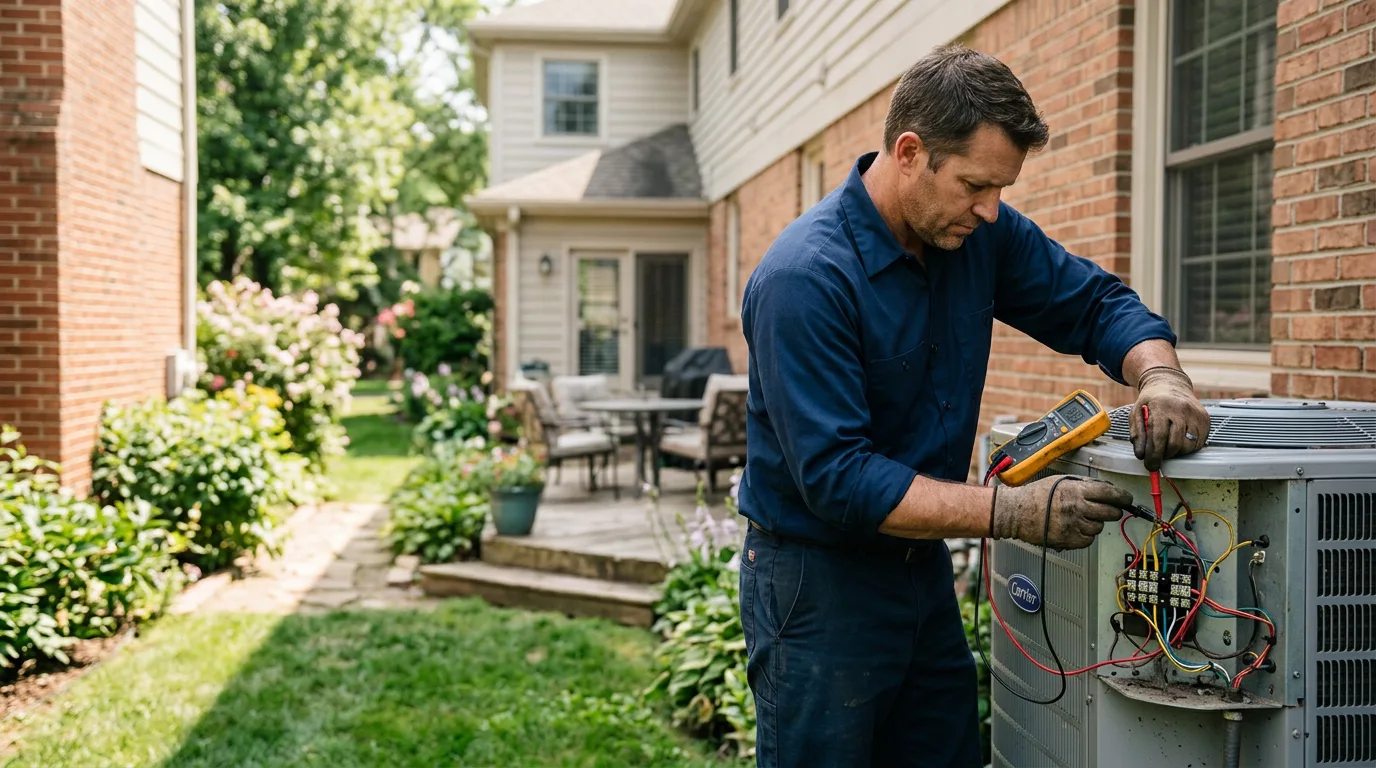 HVAC technician working near North Springfield, PA